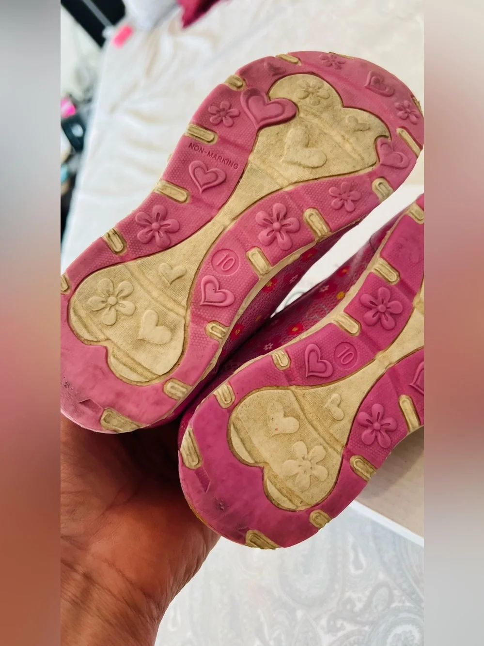 Disney Girls' Pink Princess Velcro Kids Shoes size 10
